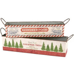 Metal Christmas Bin Set