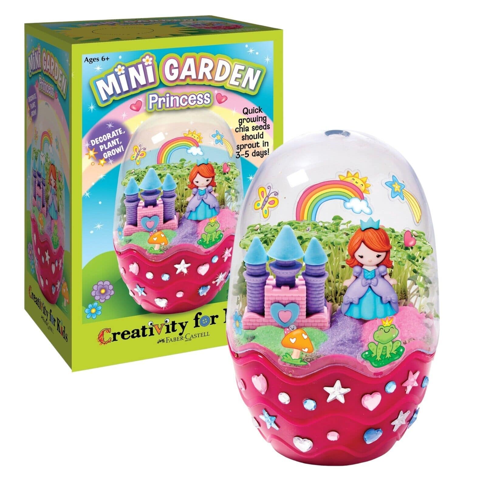 Mini Garden Chia Terrarium Princess Castle Grow Kit for Kids Girls Decorate DIY