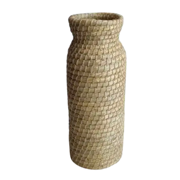 Natural Woven Grass Basket Vase