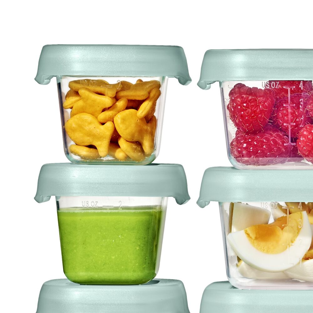 OXO 12 Piece Baby Blocks Food Storage Container Set | Opal