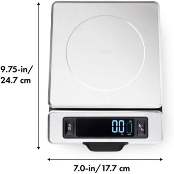 OXO Stainless Steel 11 Pound Food Scale With Pull Out Display