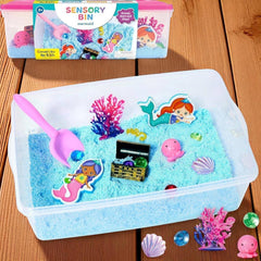 Ocean Mermaid Sensory Bin Play Sand Foam for Kids Toddlers Scoop Sort Explore