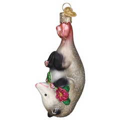 Old World Christmas Blossom Opossum Glass Holiday Ornament