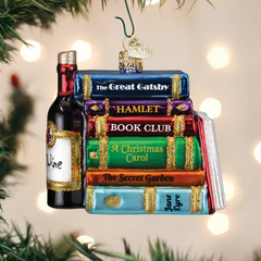 Old World Christmas Book Club Glass Holiday Ornament