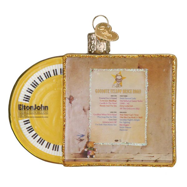 Old World Christmas Elton John Yellow Brick Road Glass Ornament