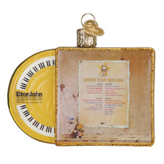 Old World Christmas Elton John Yellow Brick Road Glass Ornament