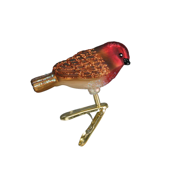 Old World Christmas Miniature Songbird Clip On Blown Glass Ornament (Set of 6)