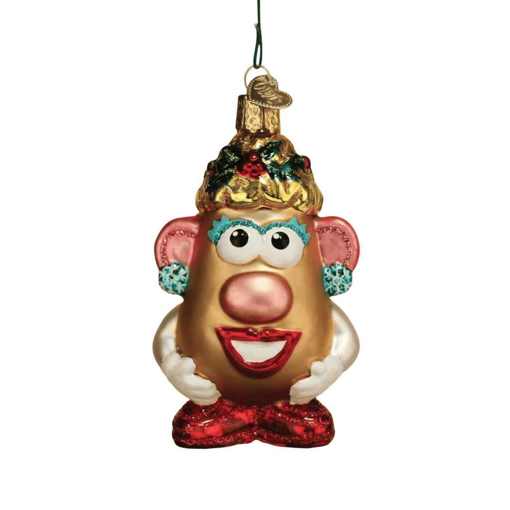 Old World Christmas Mr and Mrs Potato Head Glass Ornament Set
