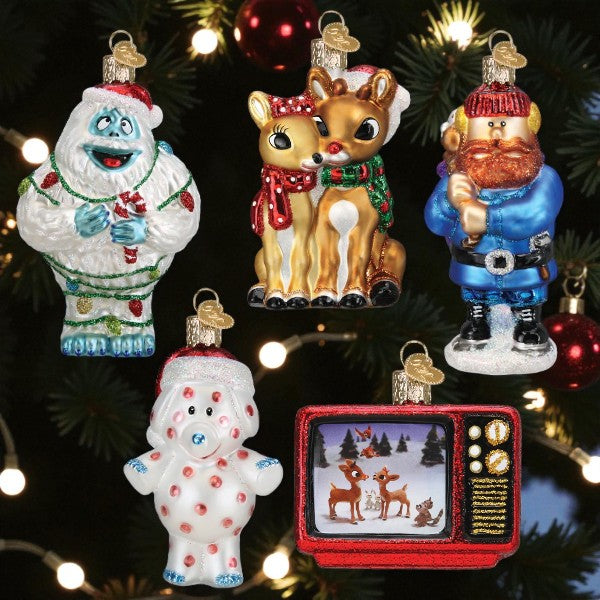 Old World Christmas Rudolph The Red Nosed Reindeer 5 Pc Ornament Set #2