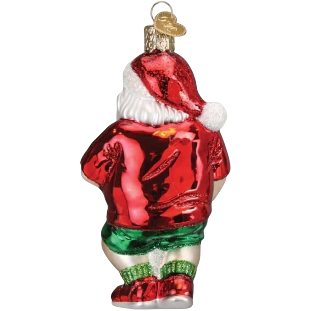 Old World Christmas Santa and Mrs Claus Pickleball Glass Ornament Set