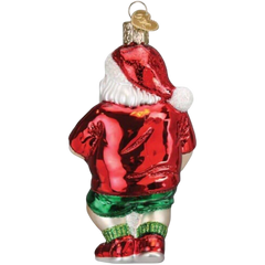 Old World Christmas Santa and Mrs Claus Pickleball Glass Ornament Set