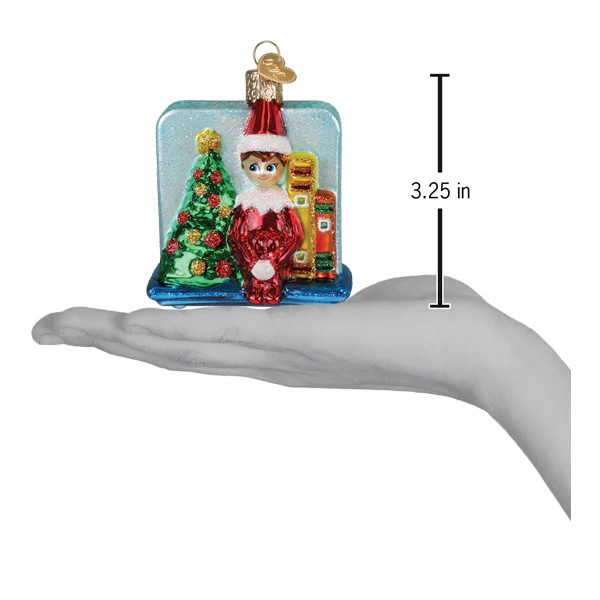 Old World Christmas Scout Elf Storytime Glass Holiday Ornament