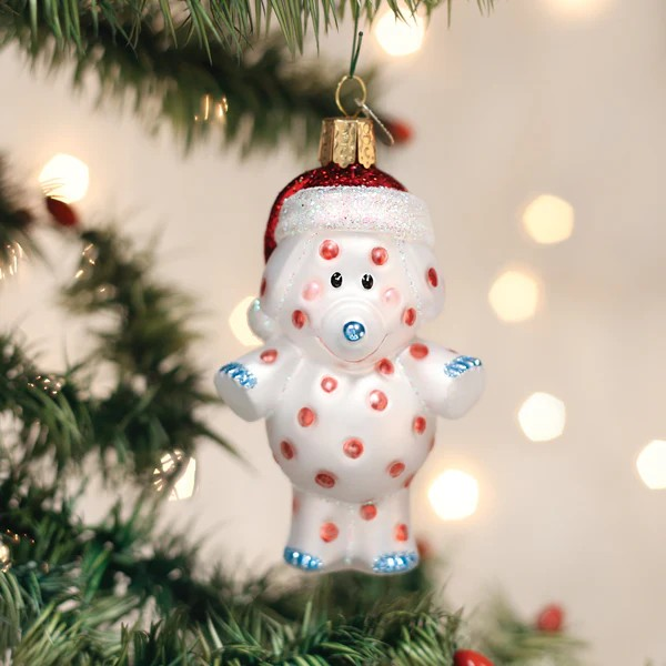 Old World Christmas Spotted Elephant Glass Holiday Ornament