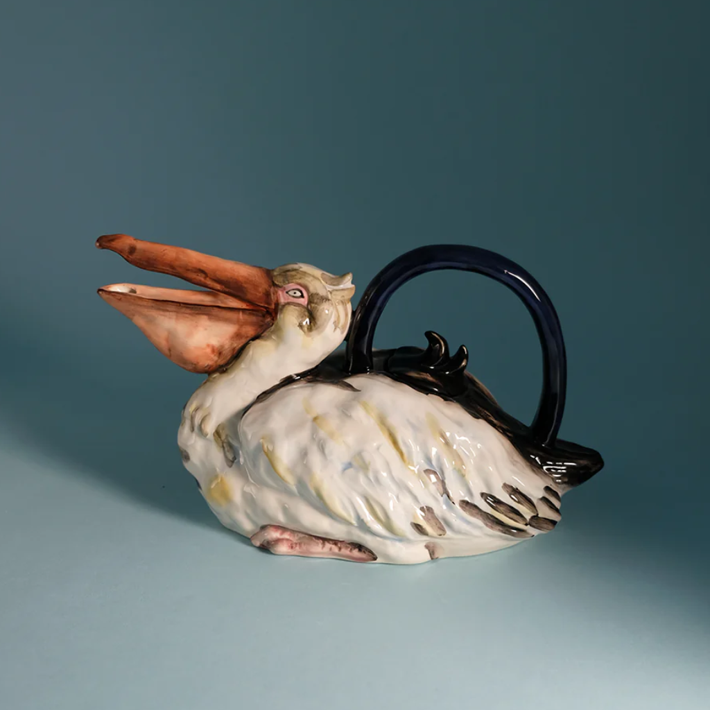 Pelican Teapot | Hand-Painted Ceramic