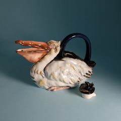 Pelican Teapot | Hand-Painted Ceramic