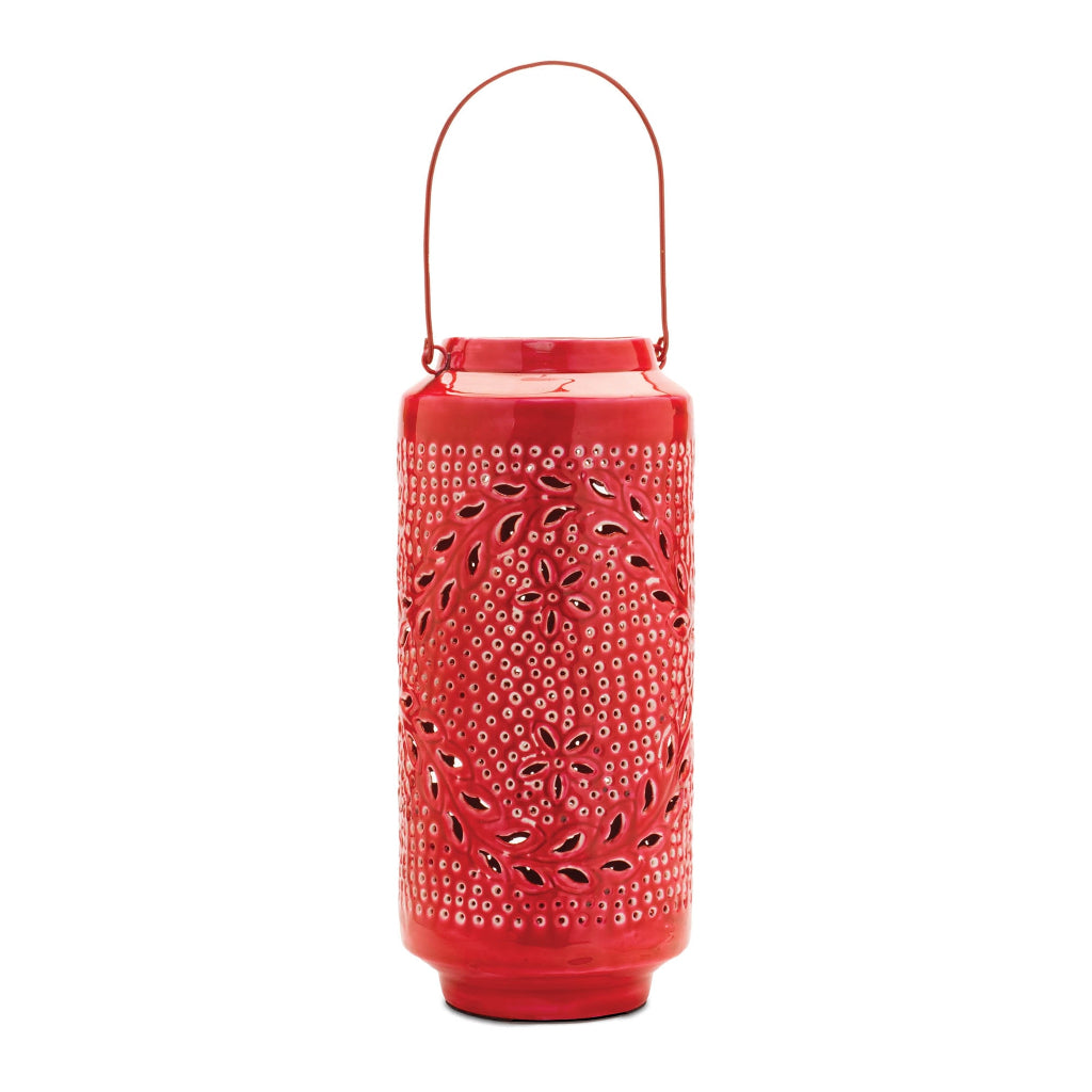 Pierced Metal Candle Lantern 15.5