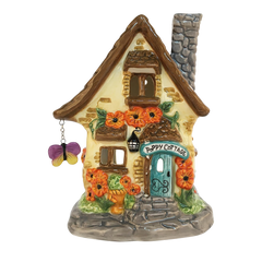 Poppy Cottage Butterfly Floral Candle House