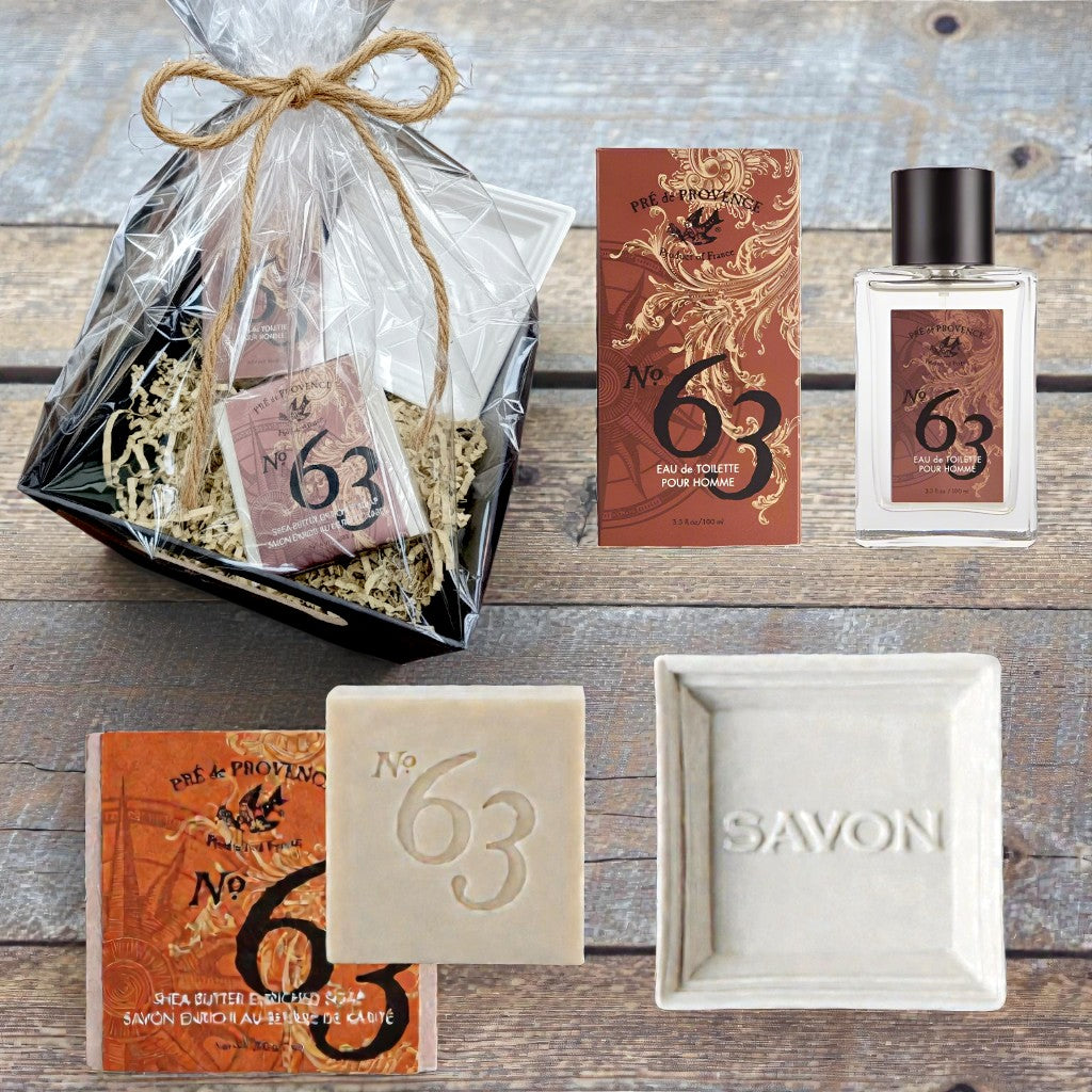 Pre De Provence No.63 Eau de Toilette, Cube Soap, and Dish Gift Box