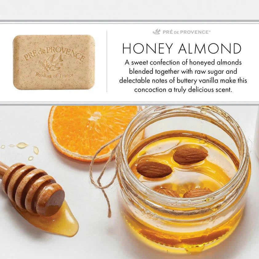 Pre De Provence Soap HONEY ALMOND 3 Pack (250 Gram Ea.) Quad-milled