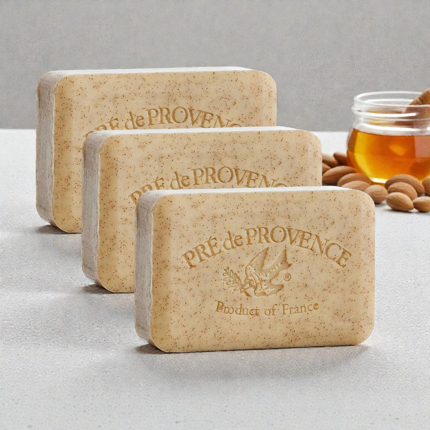 Pre De Provence Soap HONEY ALMOND 3 Pack (250 Gram Ea.) Quad-milled