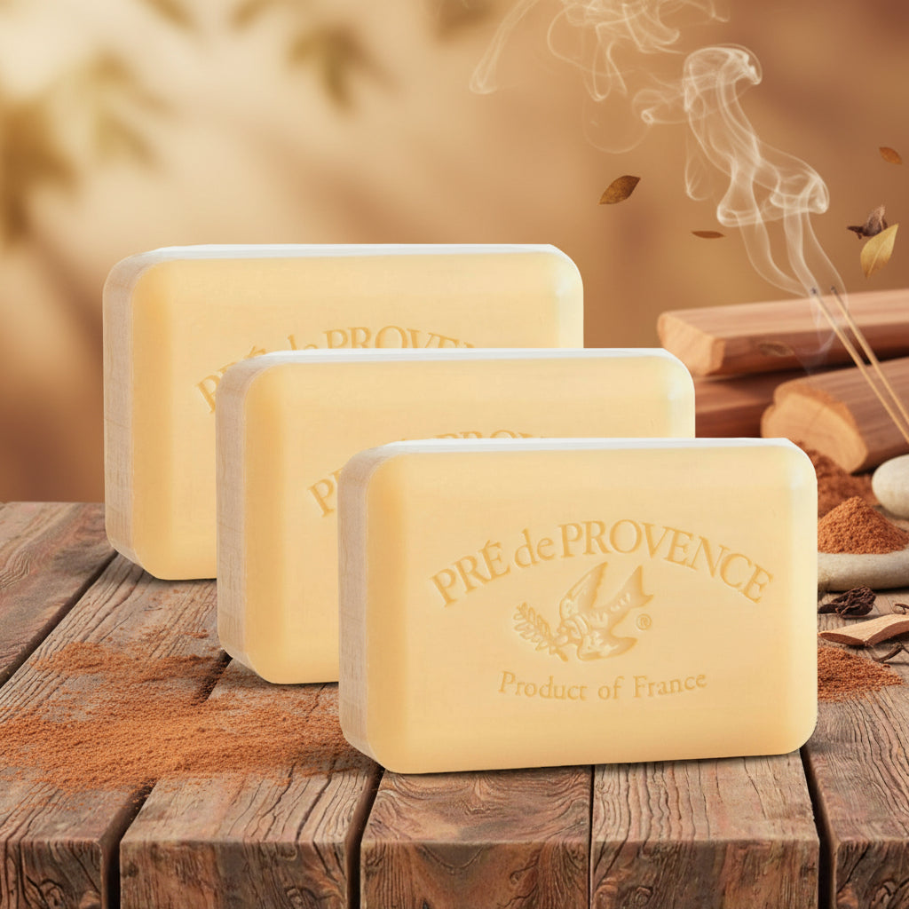 Pre De Provence Soap SANDALWOOD 3 Pack (250 Gram Ea.) Quad-milled