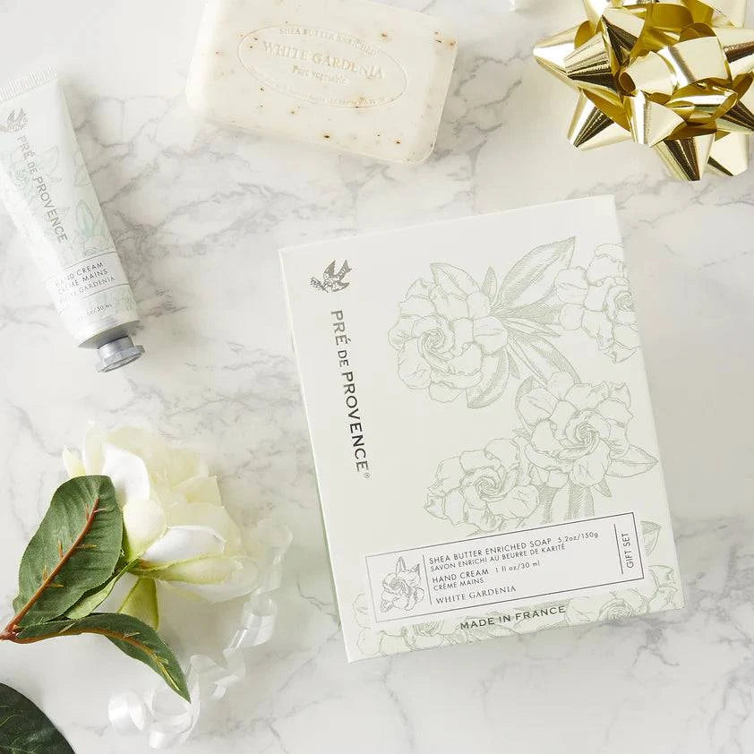 Pre De Provence Soap and Hand Cream Gift Set, White Gardenia