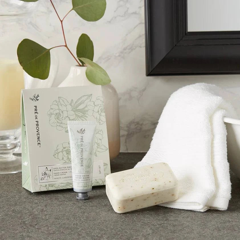 Pre De Provence Soap and Hand Cream Gift Set, White Gardenia