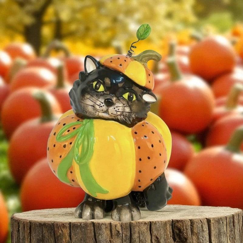 Pumpkin Cat Figurine