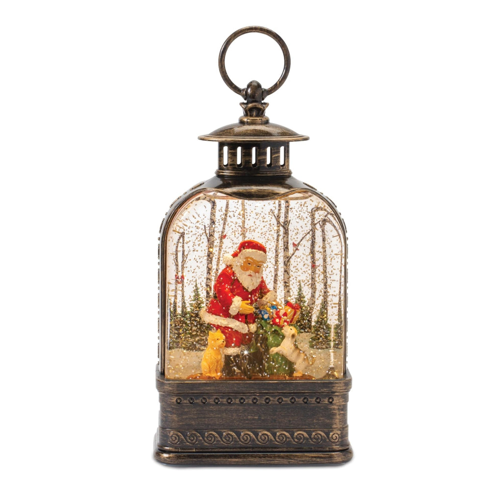 Santa & Dog LED Glitter Snow Globe