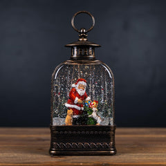 Santa & Dog LED Glitter Snow Globe