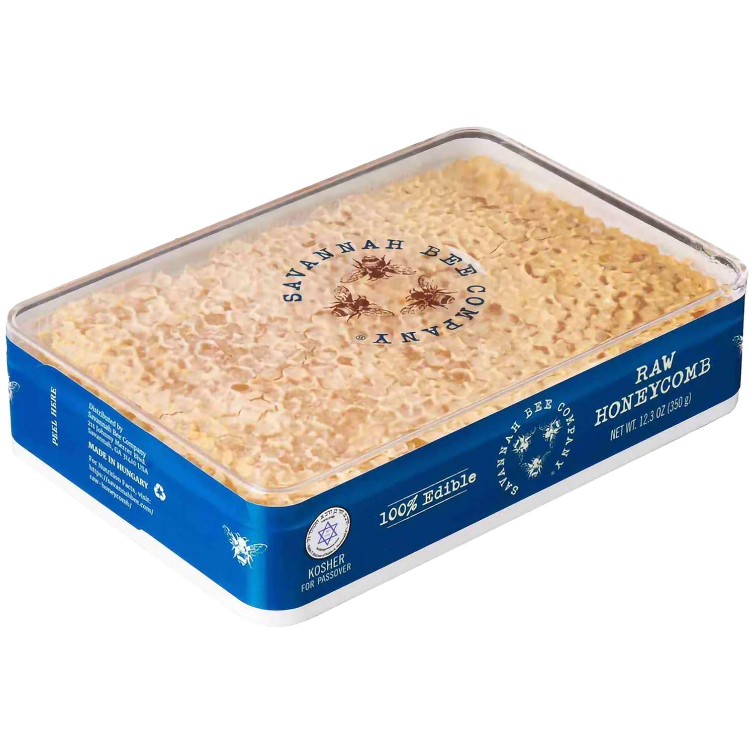 Savannah Bee Company Pure Raw Acacia Honeycomb - All Natural, Edible and Unfiltered - 12.3 oz - Sammi's Attic