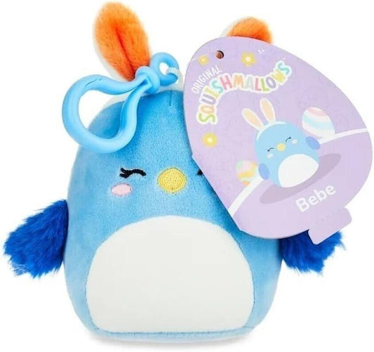 Squishmallows Bebe the Bluebird Bird Bag Clip Plush Spring Easter Bunny Ears 4" - Sammi's Attic