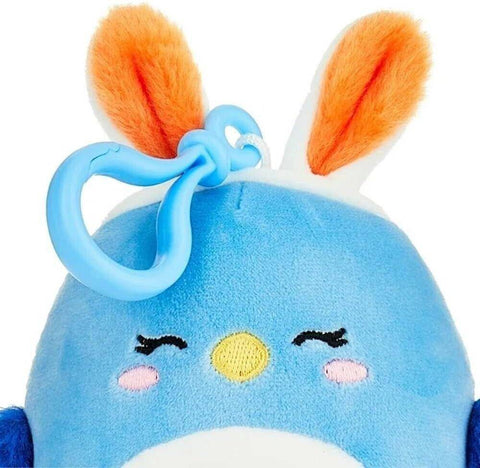 Squishmallows Bebe the Bluebird Bird Bag Clip Plush Spring Easter Bunny Ears 4" - Sammi's Attic