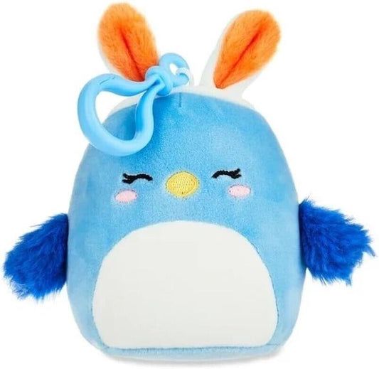 Squishmallows Bebe the Bluebird Bird Bag Clip Plush Spring Easter Bunny Ears 4" - Sammi's Attic