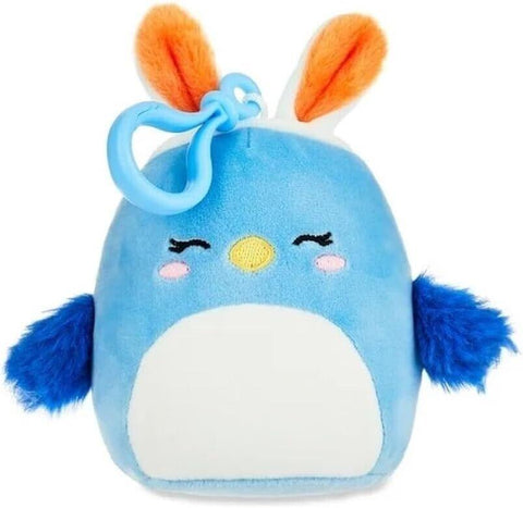 Squishmallows Bebe the Bluebird Bird Bag Clip Plush Spring Easter Bunny Ears 4" - Sammi's Attic