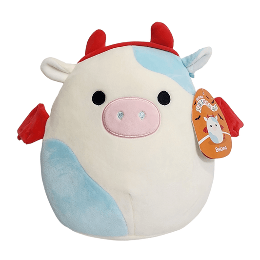 Squishmallows Belana Cow Plush with Bat Devil Costume 8” Halloween - Sammi's Attic