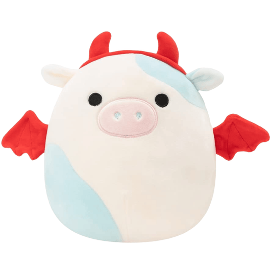 Squishmallows Belana Cow Plush with Bat Devil Costume 8” Halloween - Sammi's Attic