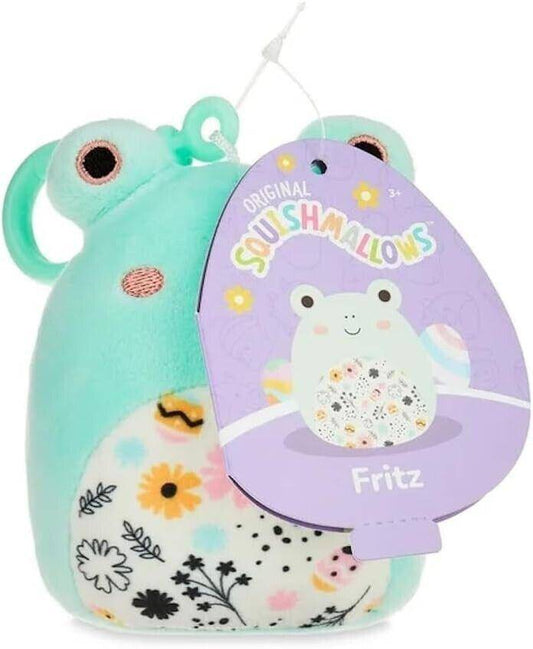 Squishmallows Fritz the Frog Spring Bag Clip Plush Easter Egg Floral Belly 4" - Sammi's Attic
