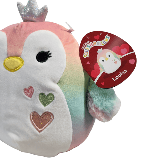 Squishmallows Louisa Rainbow Penguin 8” with Hearts Valentines 2024 Fuzzy Wings - Sammi's Attic