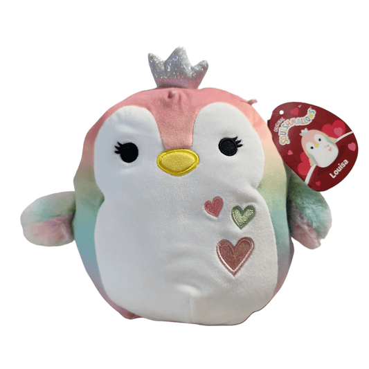 Squishmallows Louisa Rainbow Penguin 8” with Hearts Valentines 2024 Fuzzy Wings - Sammi's Attic