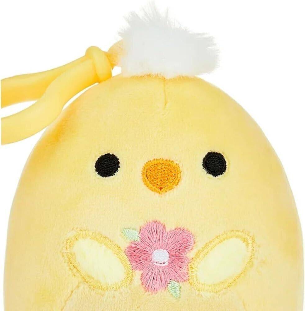 Squishmallows Plush Easter Bag Clip Triston Yellow Bird Chick 4" - Sammi's Attic