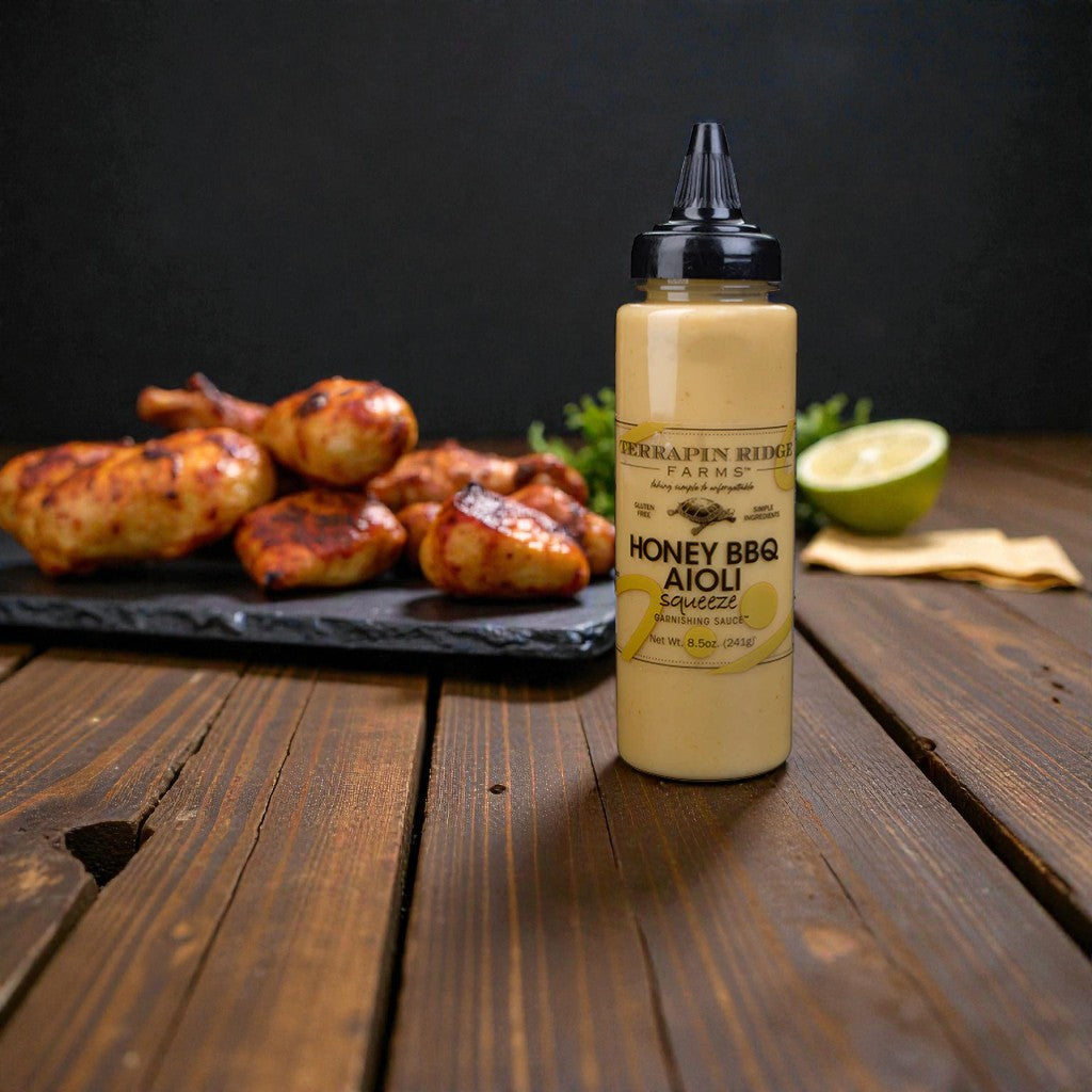 Terrapin Ridge Farms Honey BBQ Aioli Squeeze Garnishing Sauce 8.5 oz