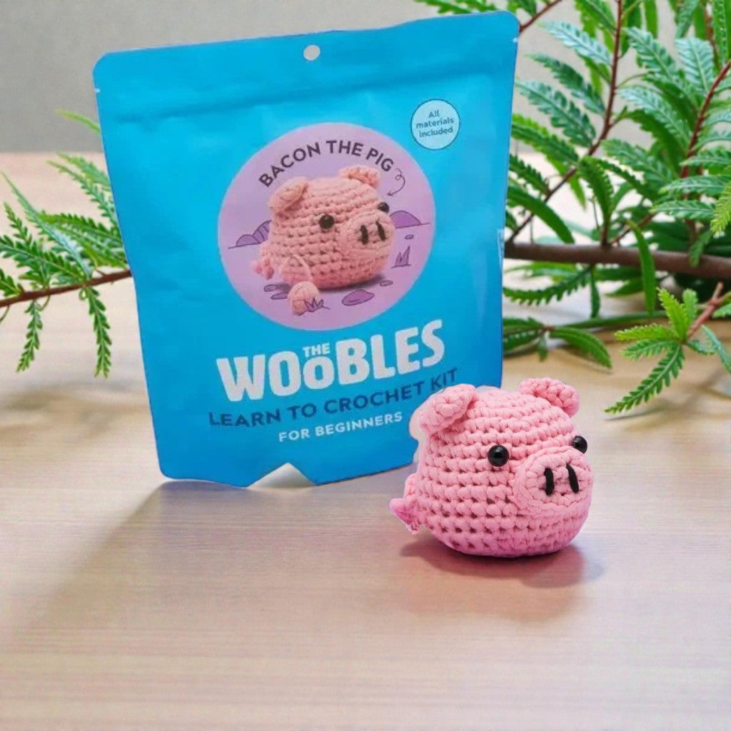 The Woobles Beginner Crochet Kit | Bacon the Pig