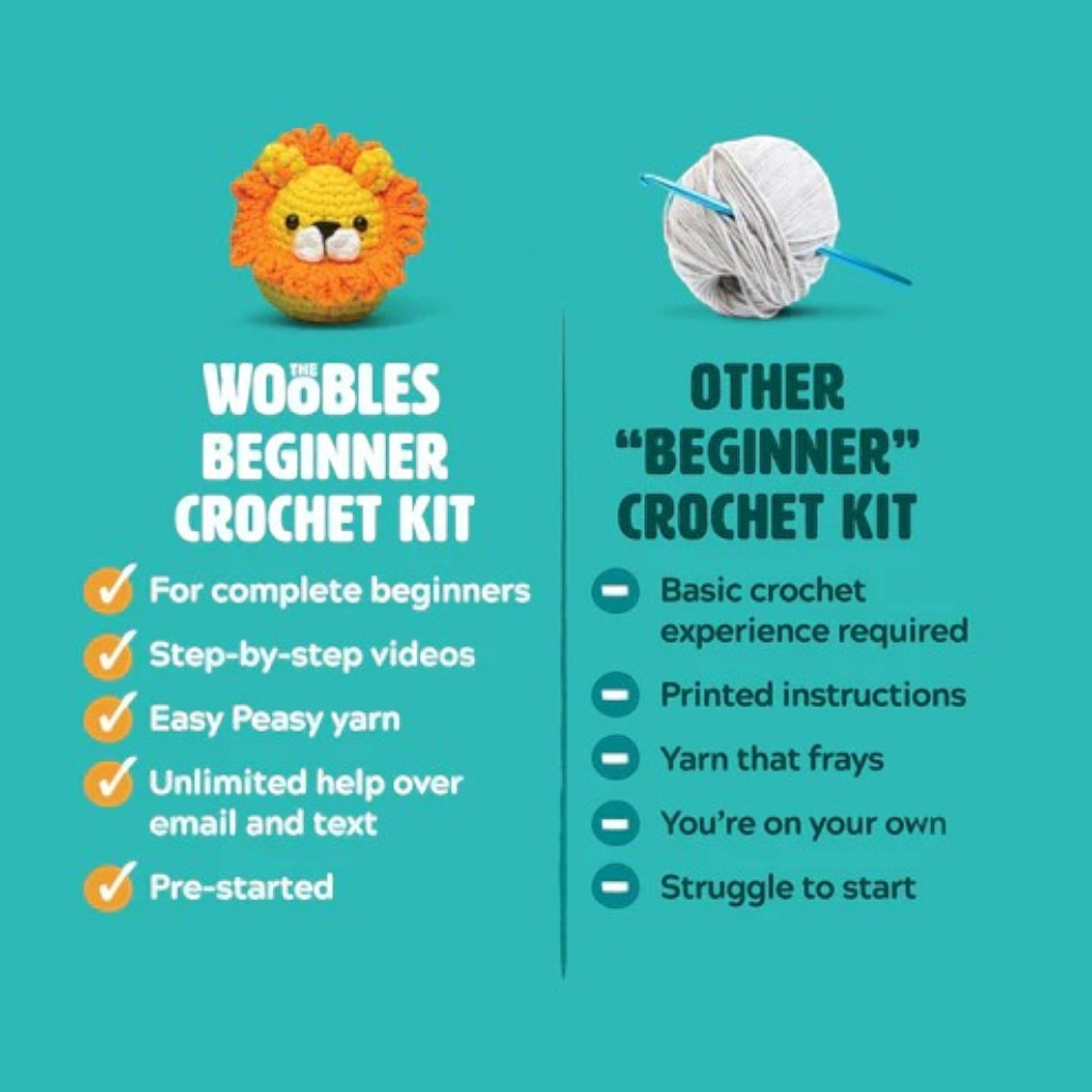 The Woobles Beginner Crochet Kit | Elyse Myers Chilly the Frog Bundle