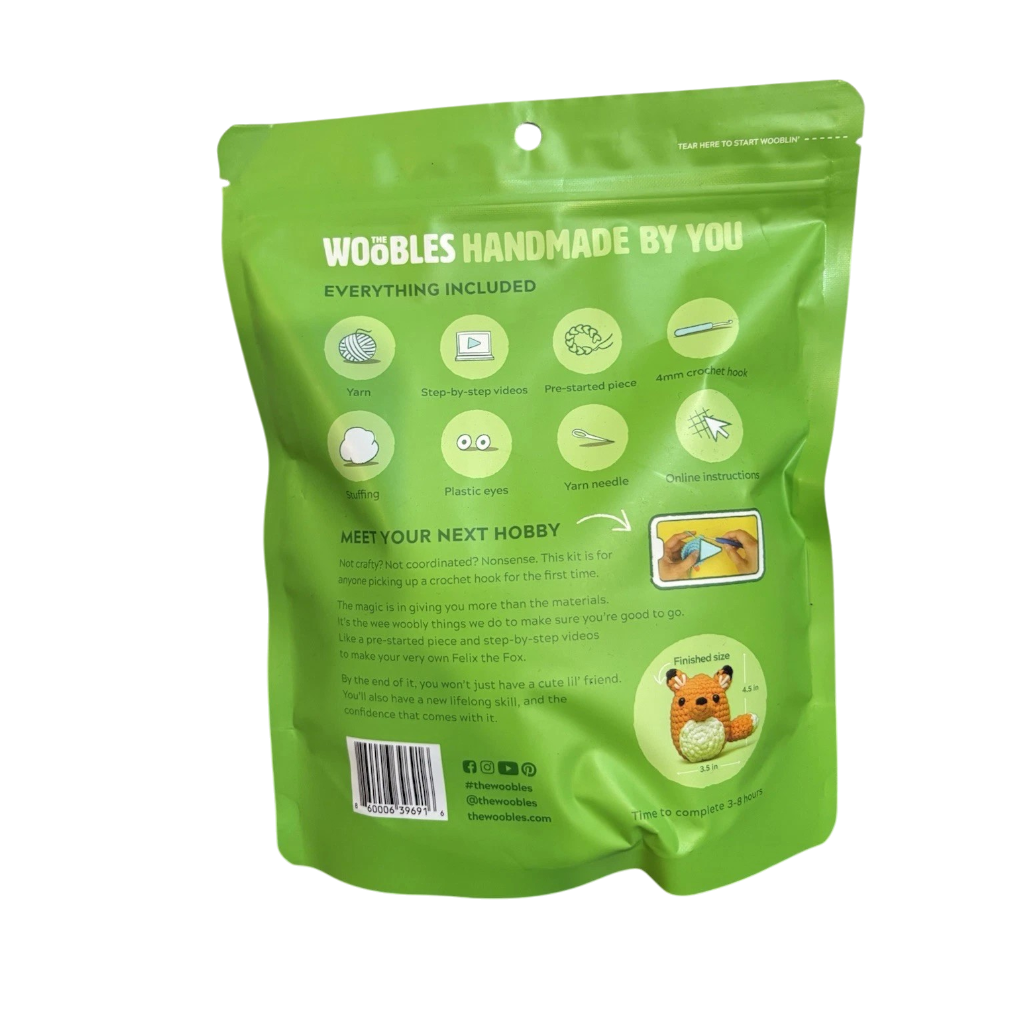 The Woobles Beginner Crochet Kit | Felix the Fox