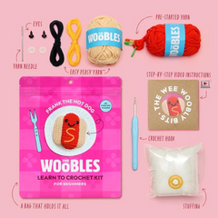The Woobles Beginner Crochet Kit | Frank the Hot Dog