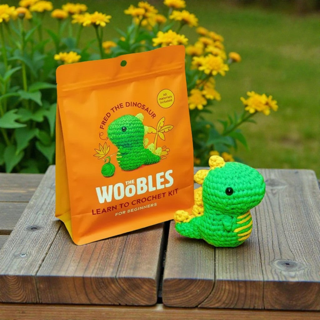 The Woobles Beginner Crochet Kit | Fred the Dinosaur