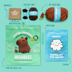 The Woobles Extra Squeezy Beginner Crochet Kit | Hugh the Capybara