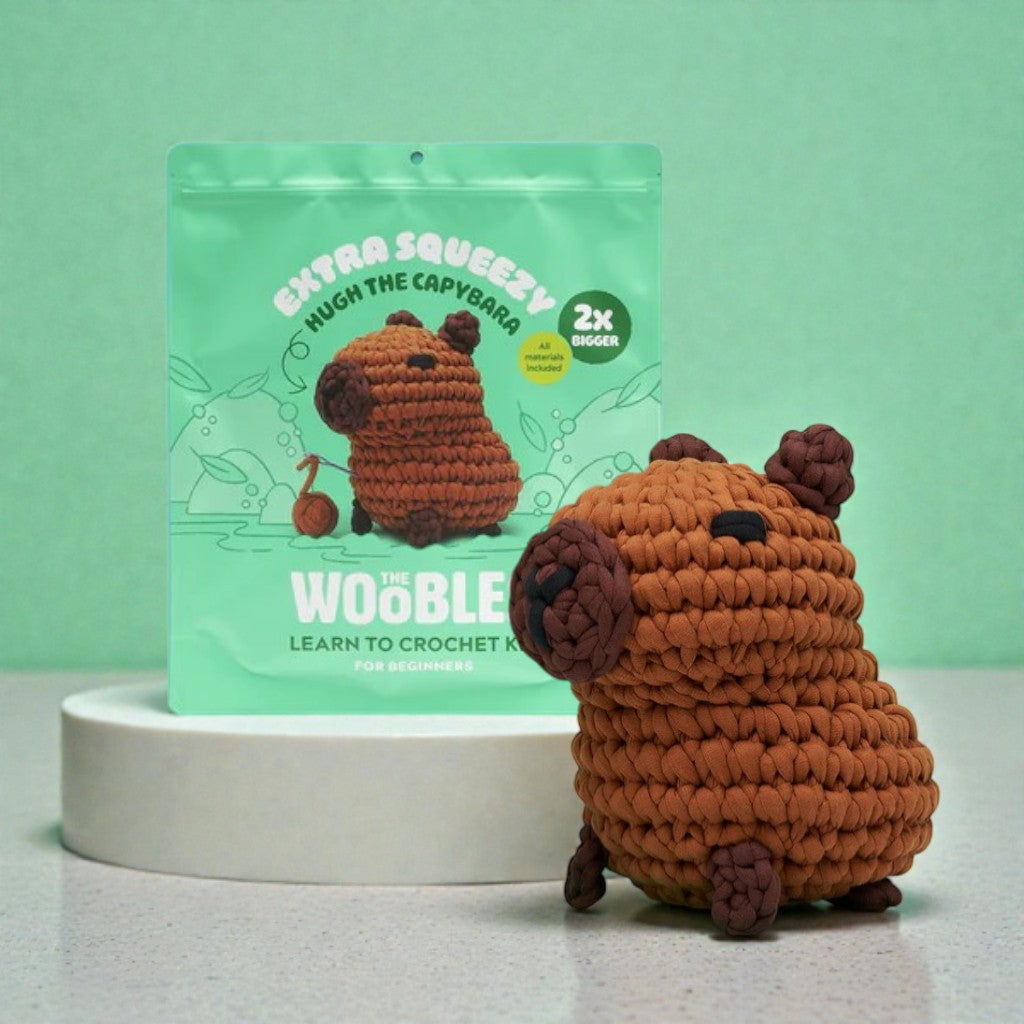 The Woobles Extra Squeezy Beginner Crochet Kit | Hugh the Capybara