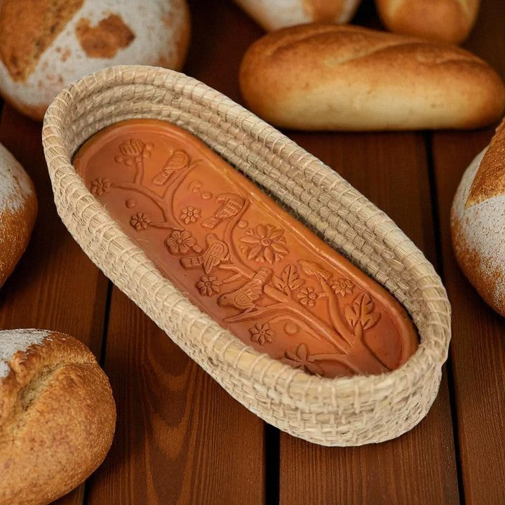 Toasty Long Bread Basket | Terracotta Insert